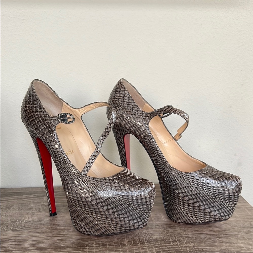 Christian Louboutin LADY DAF 160 Cobra Platform Mary Jane Pump Heels